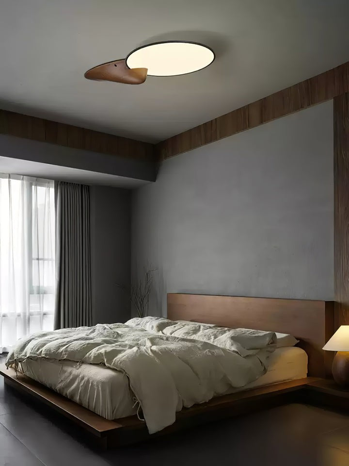 Mountain Peak LED Ceiling Light with Wood Accent