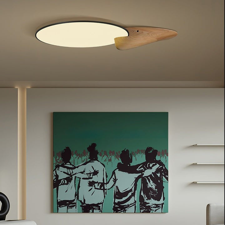 Mountain Peak LED Ceiling Light with Wood Accent