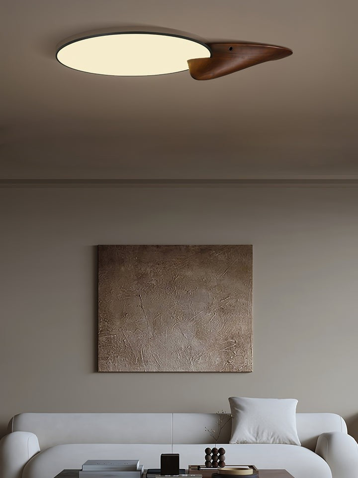 Mountain Peak LED Ceiling Light with Wood Accent