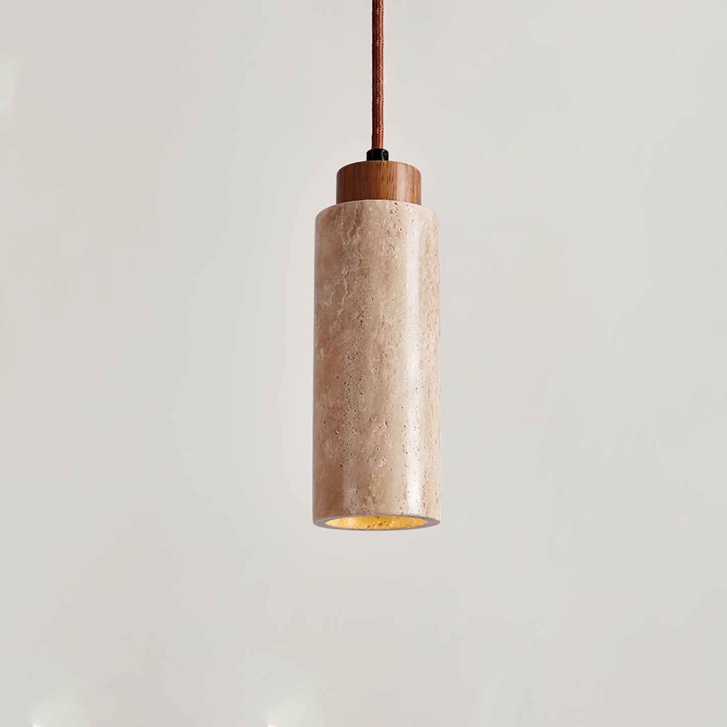 Natural Travertine Cylinder Pendant Light