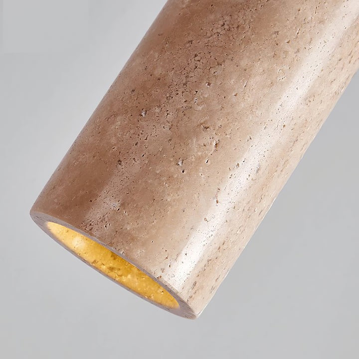 Natural Travertine Cylinder Pendant Light