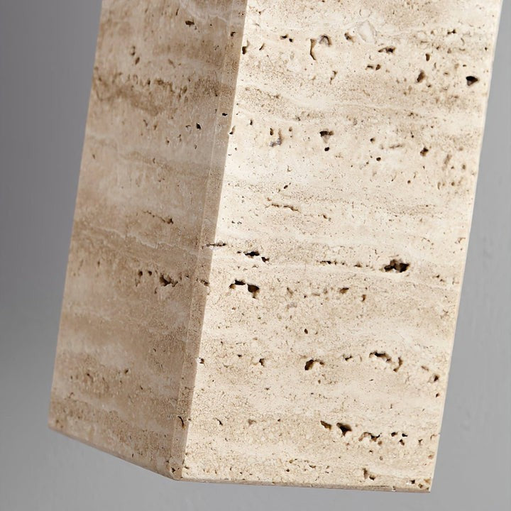 Natural Travertine Cylinder Pendant Light