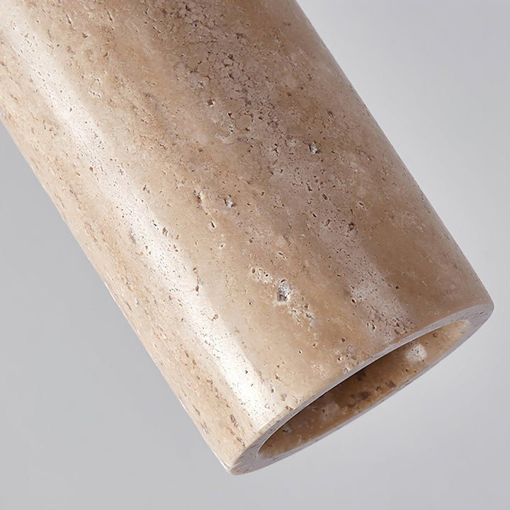Natural Travertine Cylinder Pendant Light