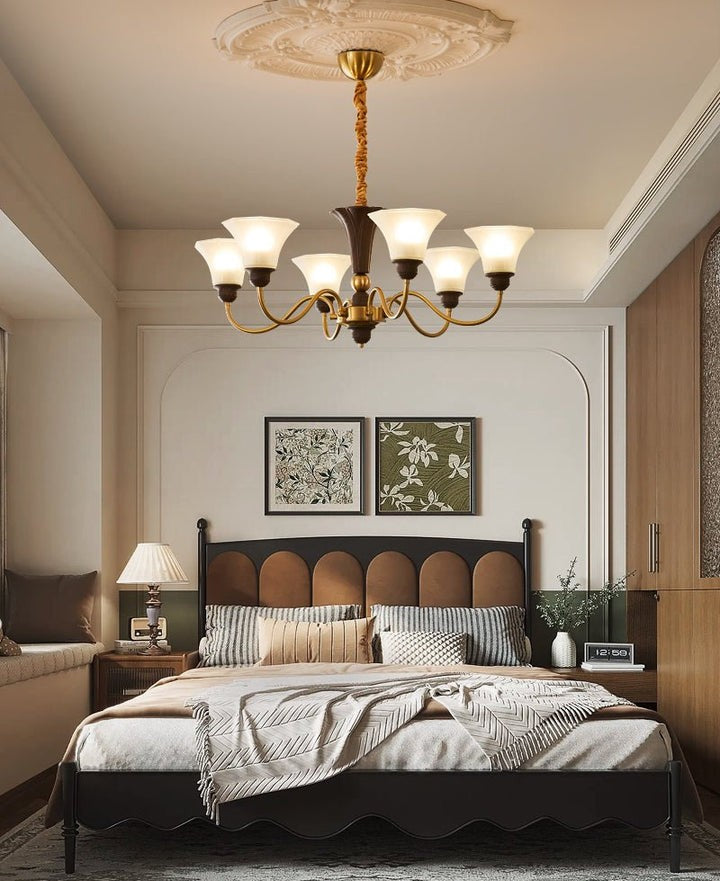 Octavia Modern Wood & Glass Chandelier - 6 & 8 Lights