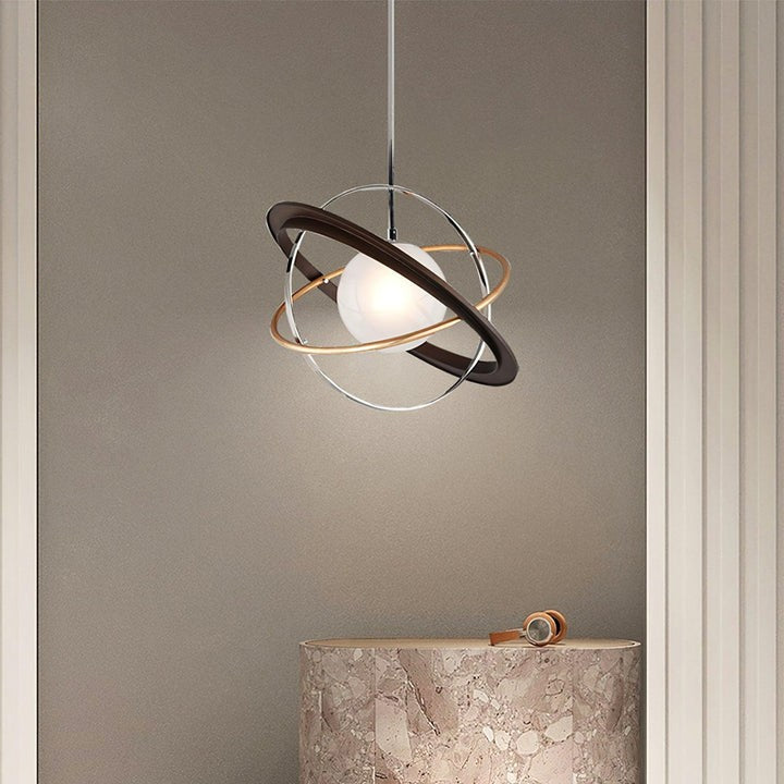 Orbital Ring Frosted Glass Pendant Light