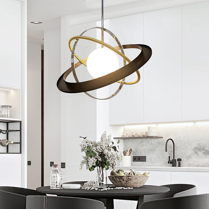 Orbital Ring Frosted Glass Pendant Light