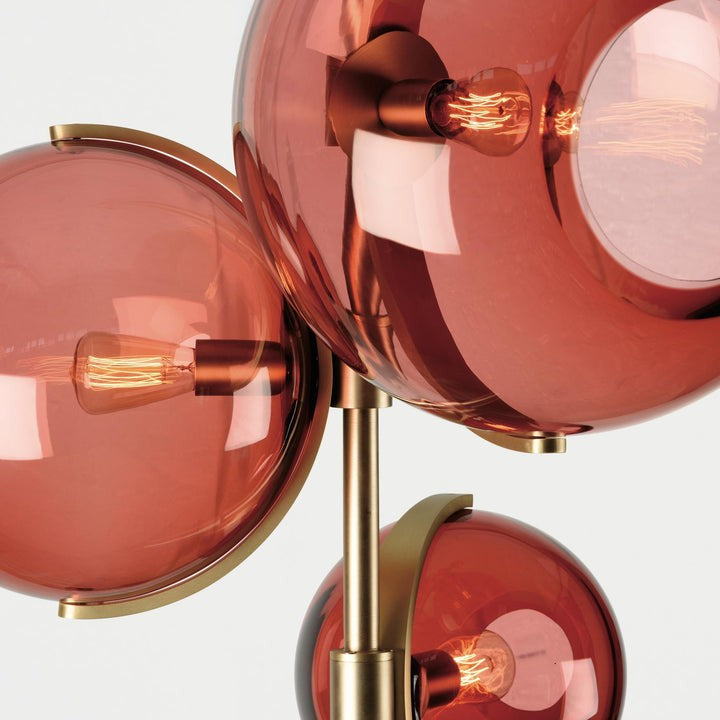 Organic Bloom Red Glass Ceiling Chandelier