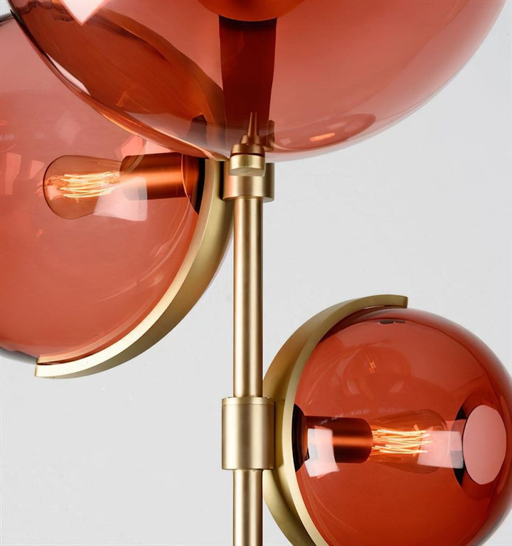 Organic Bloom Red Glass Ceiling Chandelier