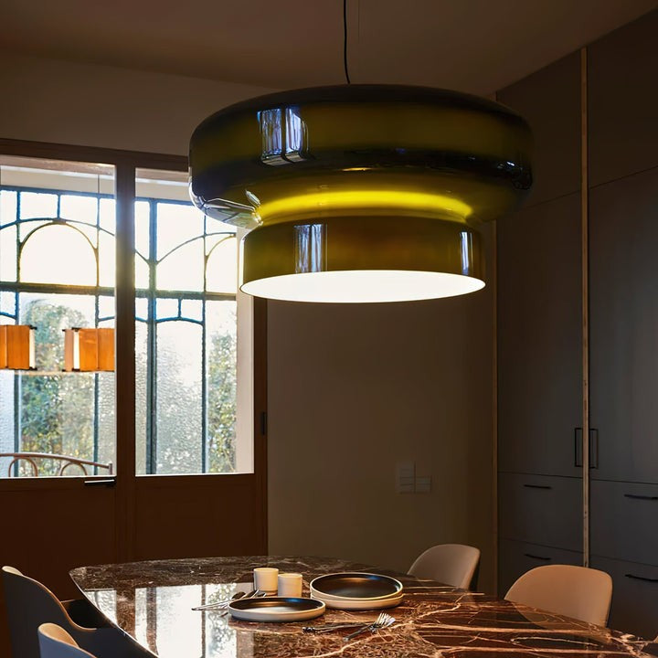 Organic Blown Glass Dome Pendant Light