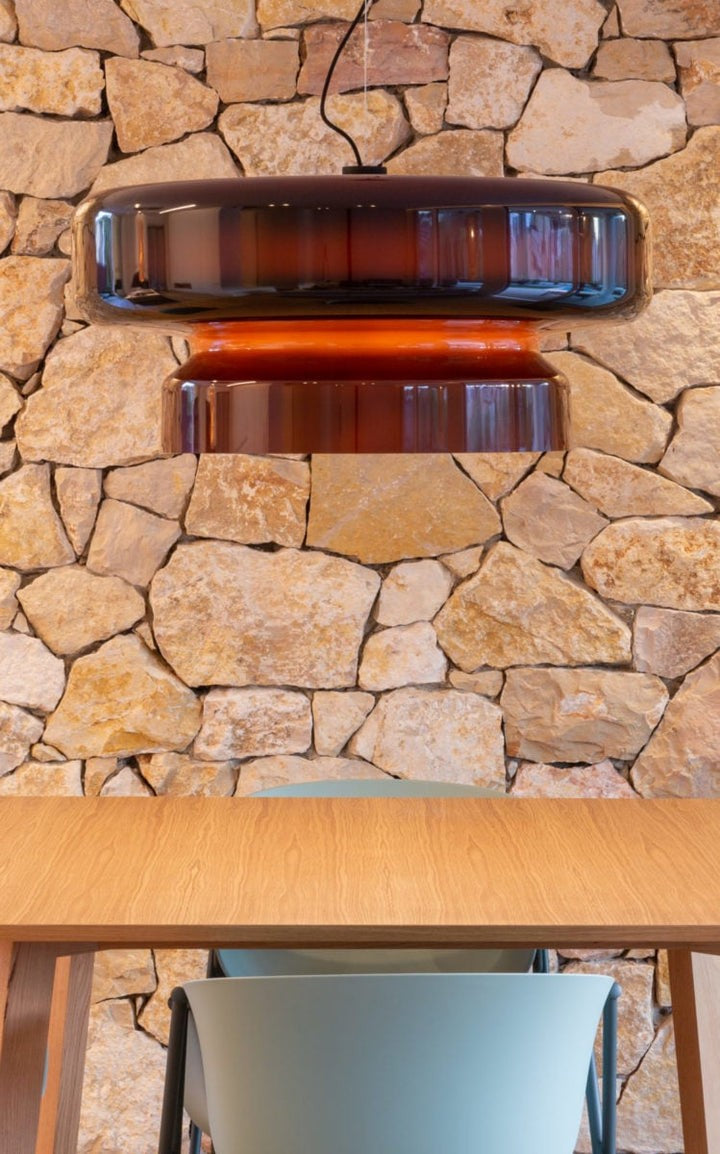 Organic Blown Glass Dome Pendant Light
