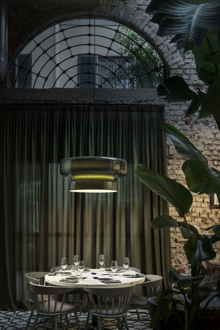 Organic Blown Glass Dome Pendant Light