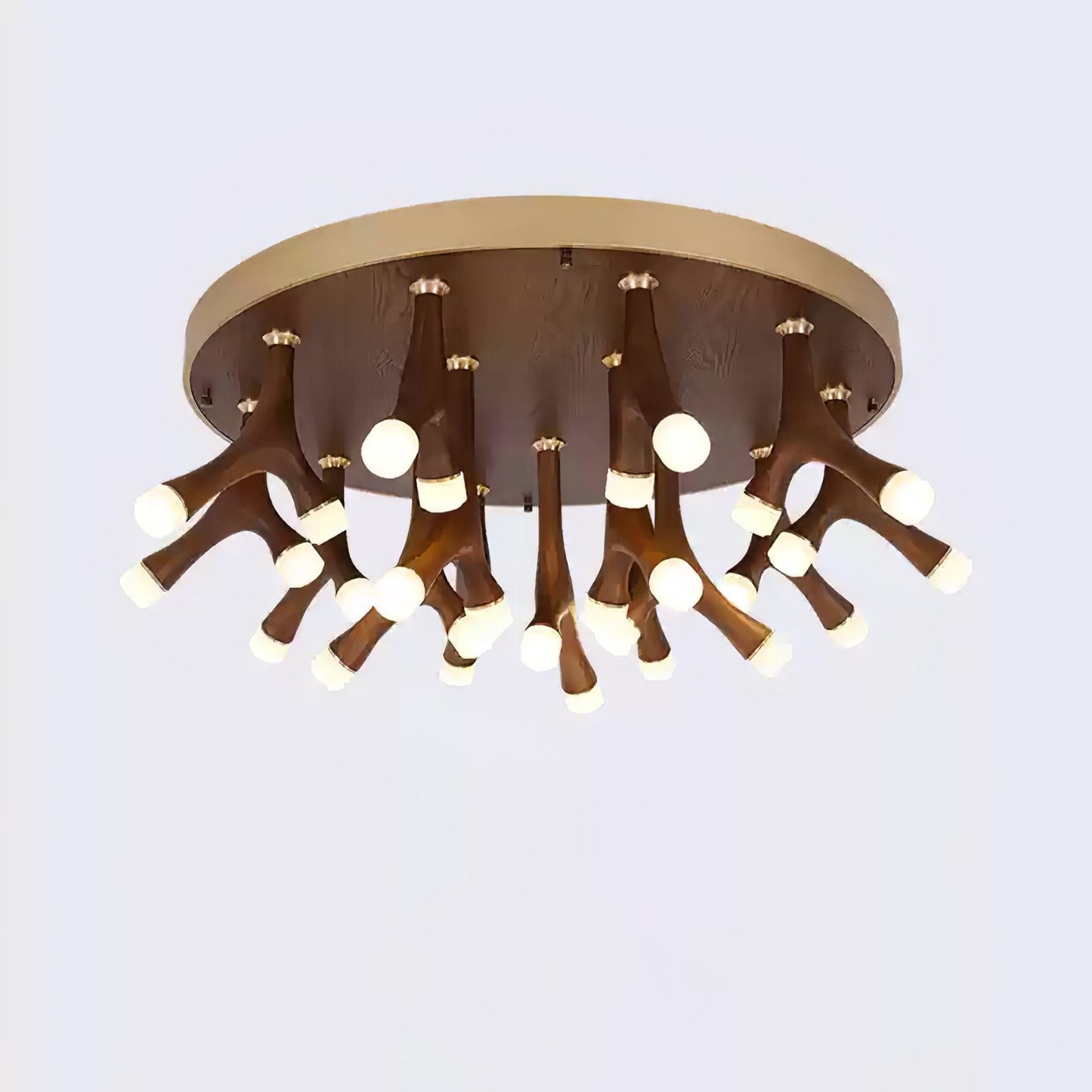 Organic LED Tentacle Ceiling Light with Wood Finish