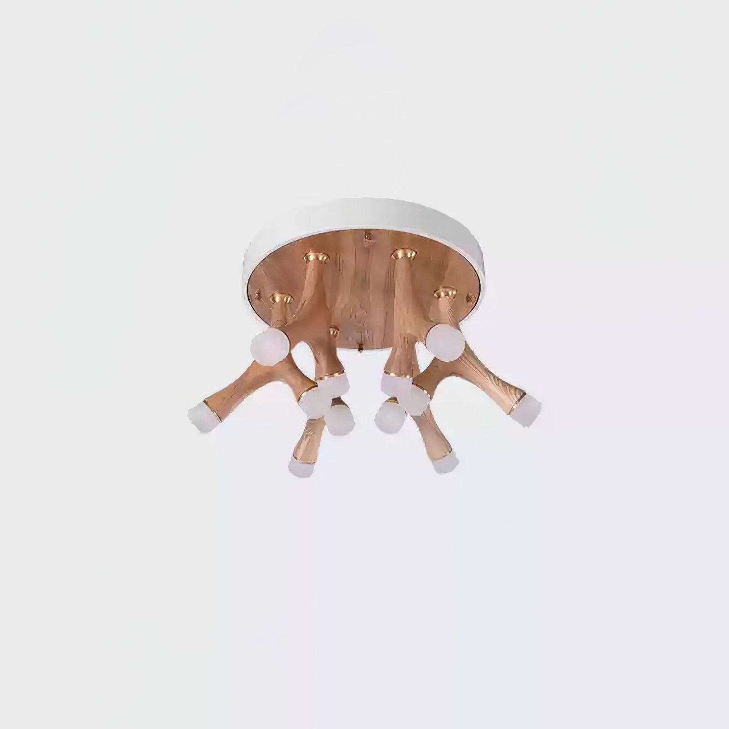 Organic LED Tentacle Ceiling Light with Wood Finish