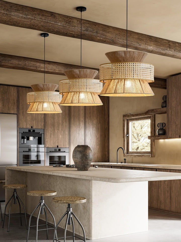 Organic Rattan Bamboo Pendant Light
