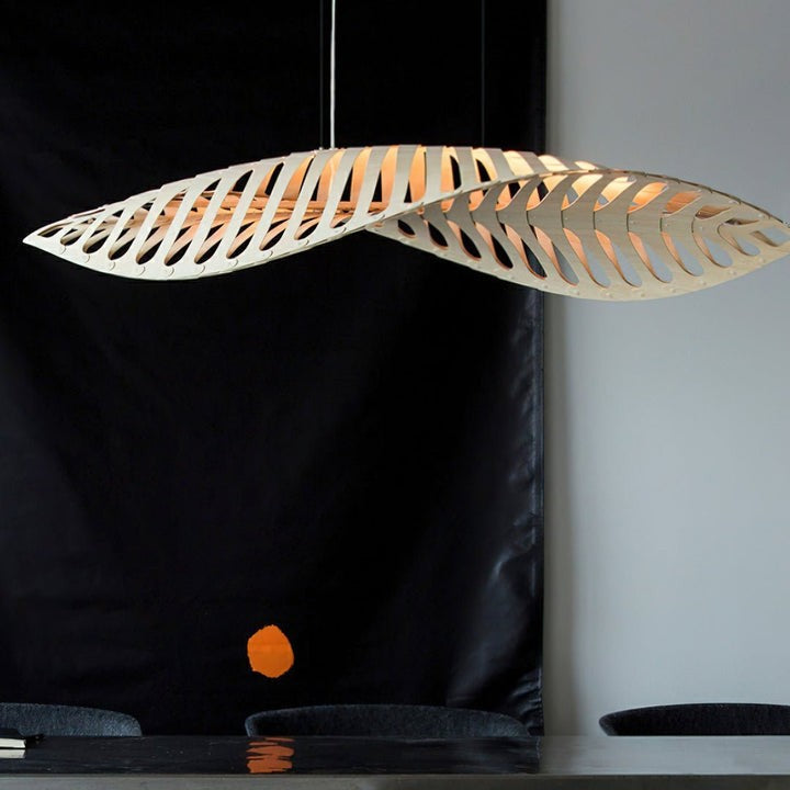 Organic Wooden Leaf LED Pendant Light