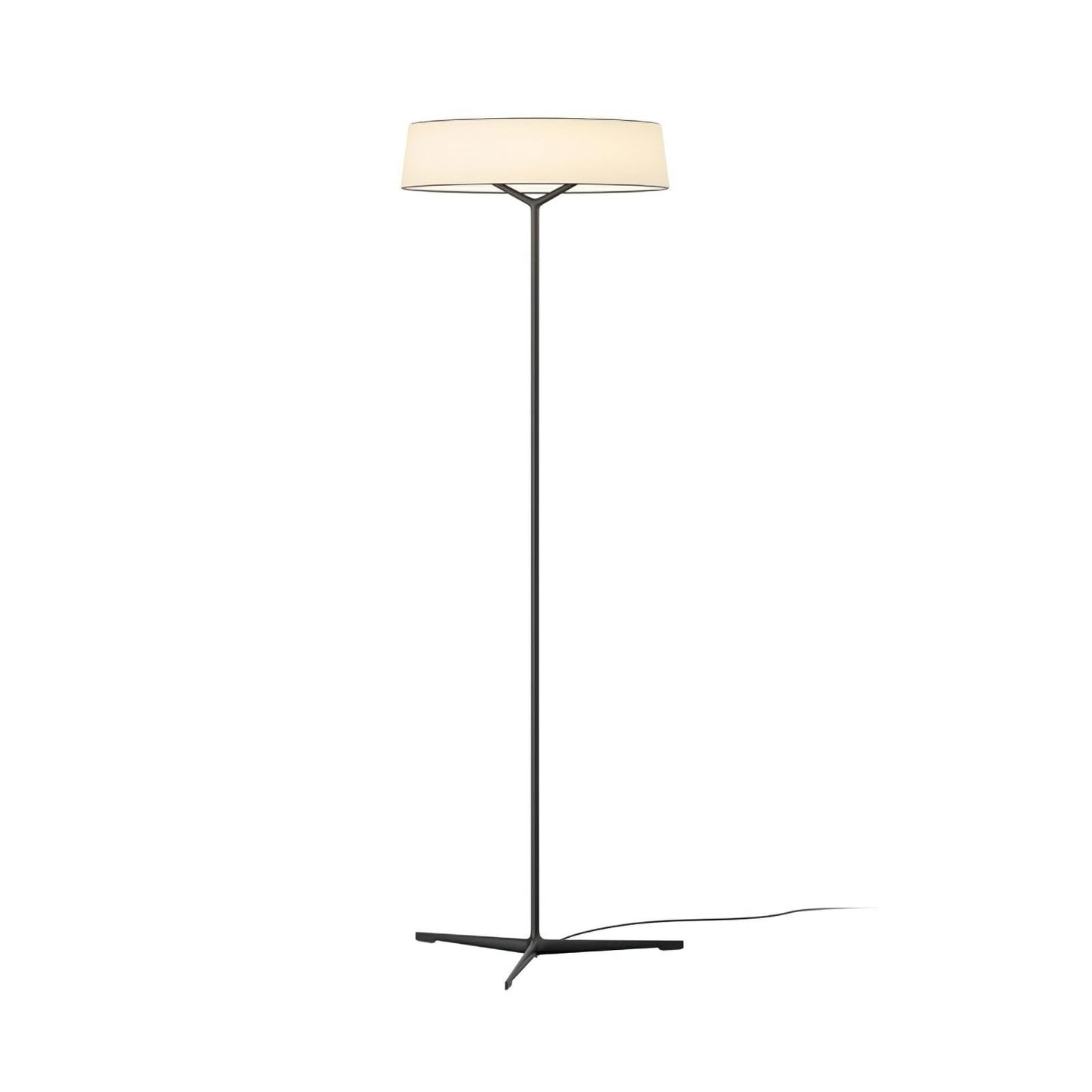 Oriental Lantern LED Floor Lamp with Sleek Aluminum Stem