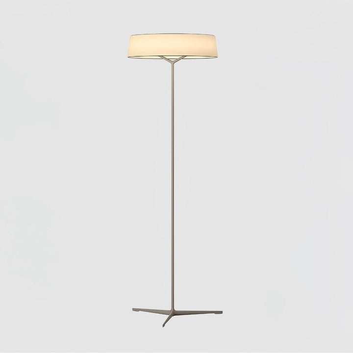 Oriental Lantern LED Floor Lamp with Sleek Aluminum Stem