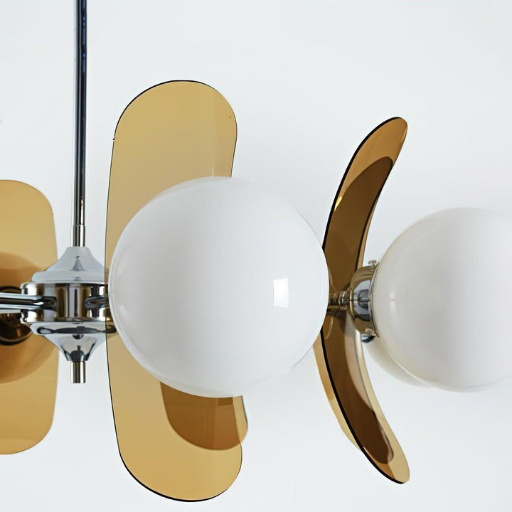 Phosphorescent Iron & Glass Ceiling Chandelier