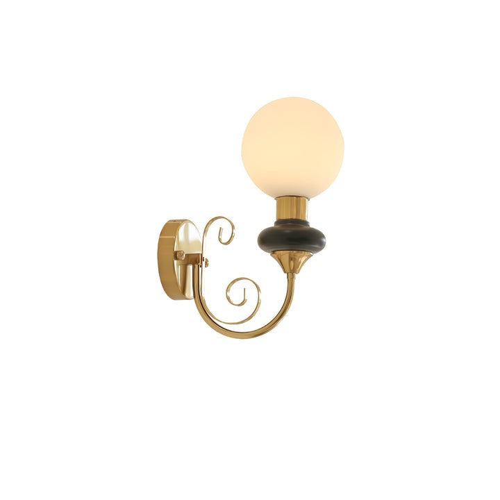 Plug-in Wall Sconce with Green Glass Shade and Gold Accents