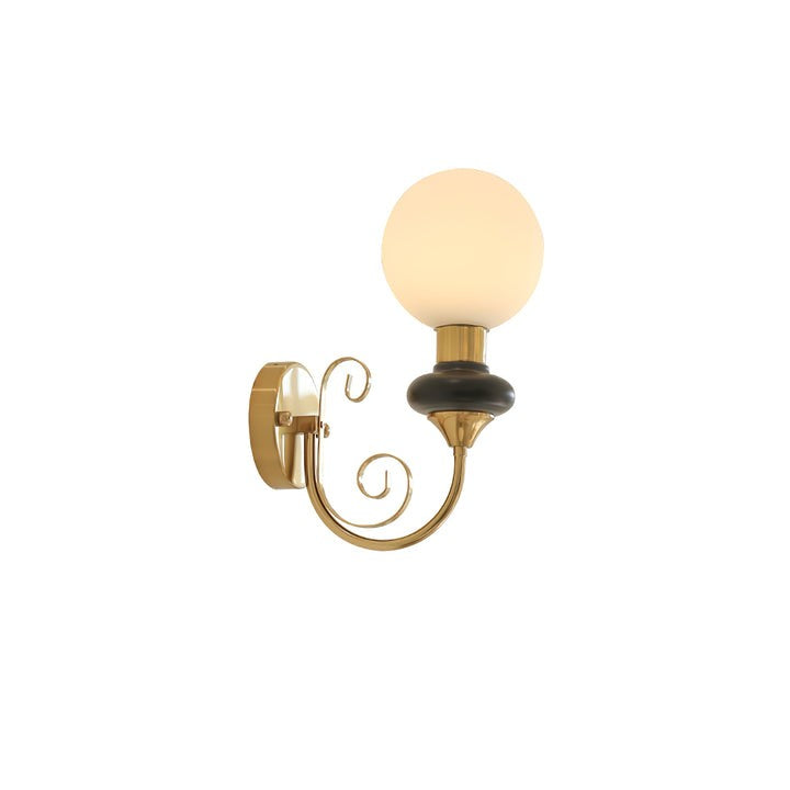 Plug-in Wall Sconce with Green Glass Shade and Gold Accents