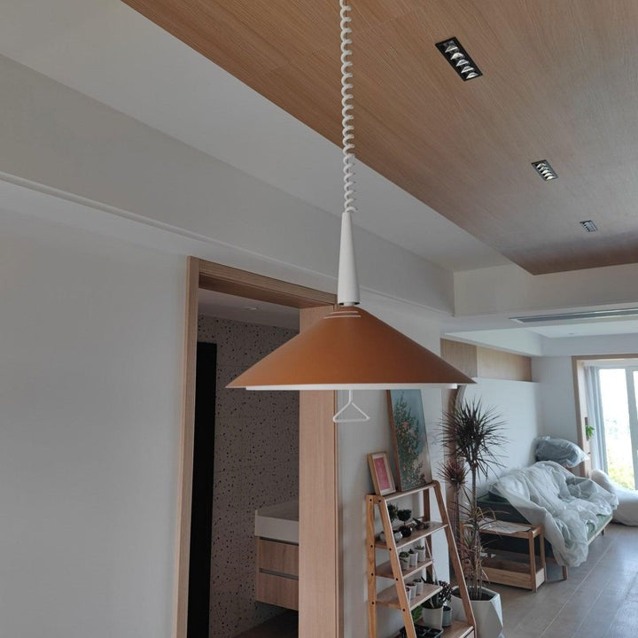 Retro Frosted Glass Pendant Light with Adjustable Cable