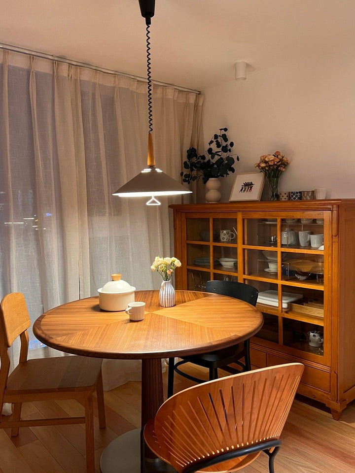 Retro Frosted Glass Pendant Light with Adjustable Cable