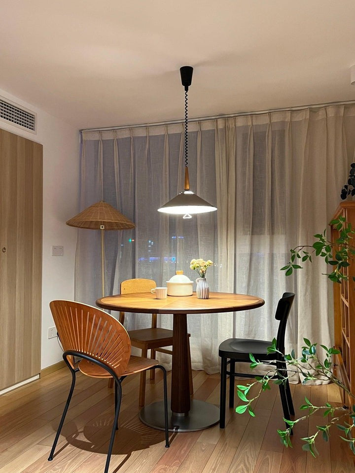 Retro Frosted Glass Pendant Light with Adjustable Cable
