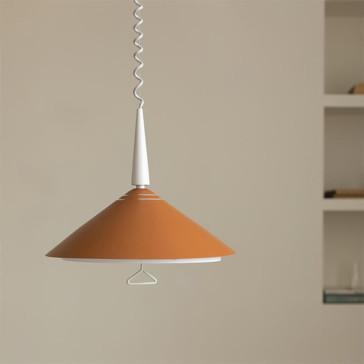 Retro Frosted Glass Pendant Light with Adjustable Cable