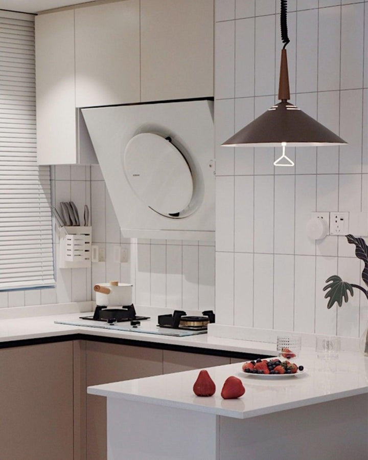 Retro Frosted Glass Pendant Light with Adjustable Cable