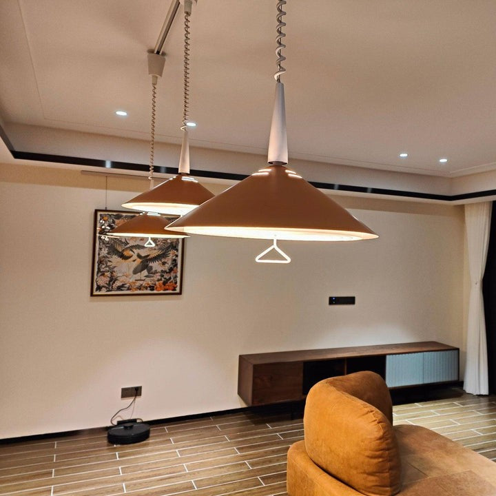 Retro Frosted Glass Pendant Light with Adjustable Cable