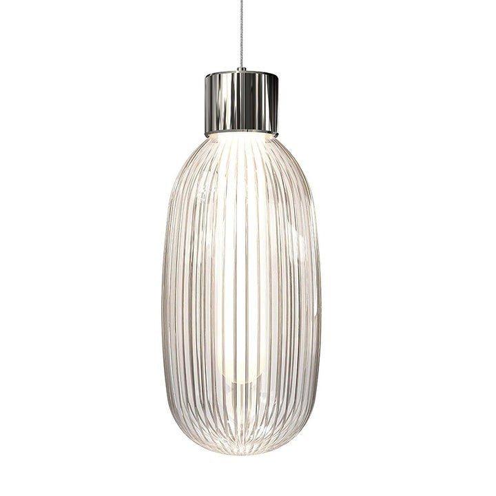 Ribbed Glass LED Pendant Light