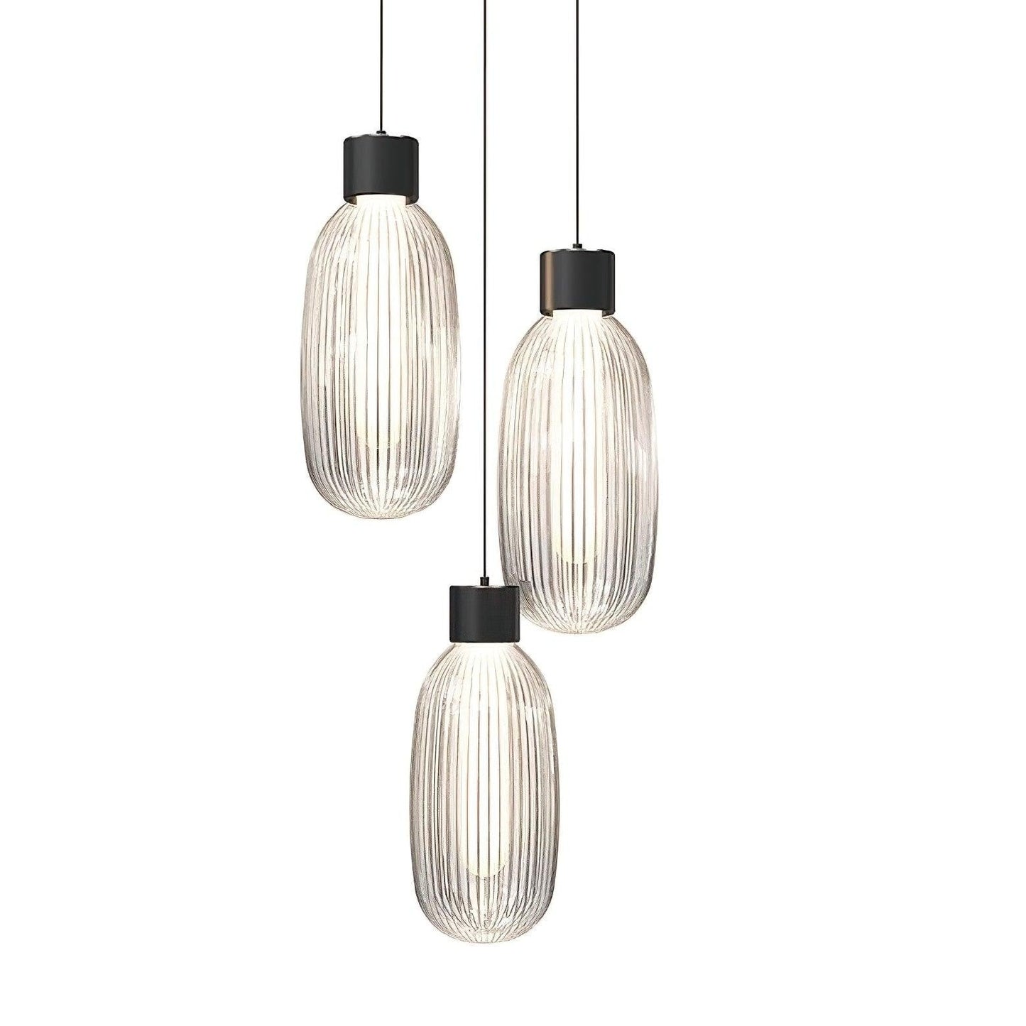 Ribbed Glass LED Pendant Light