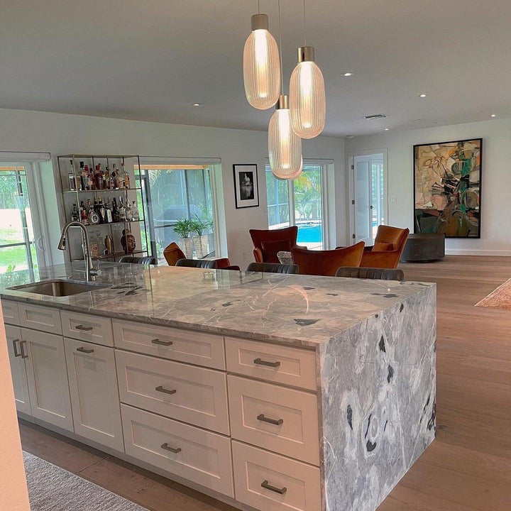 Ribbed Glass LED Pendant Light