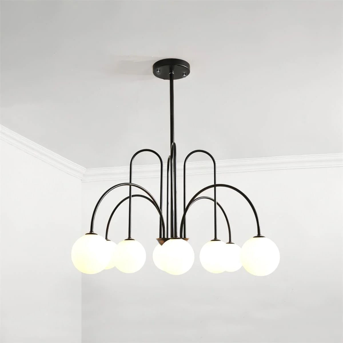 Rustic Iron and Glass Farmhouse Chandelier