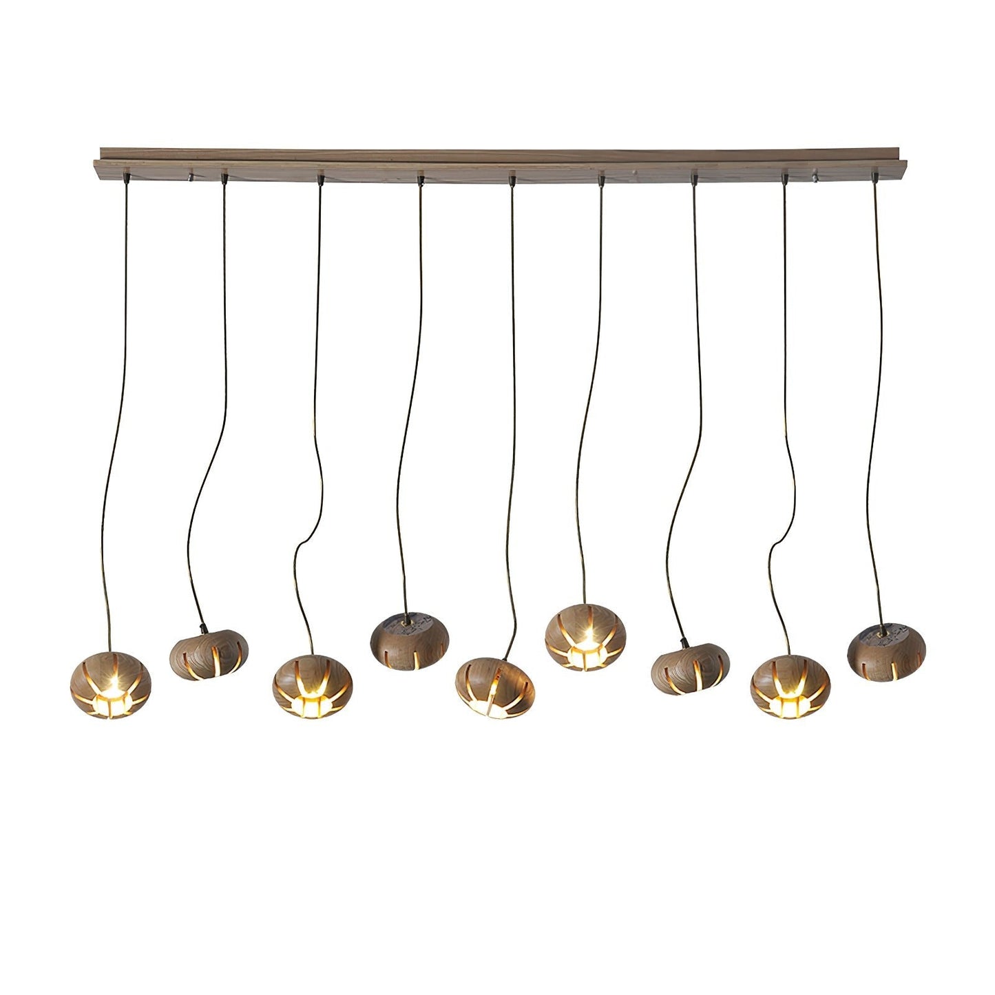 Rustic Wooden Pumpkin Cluster Ceiling Light