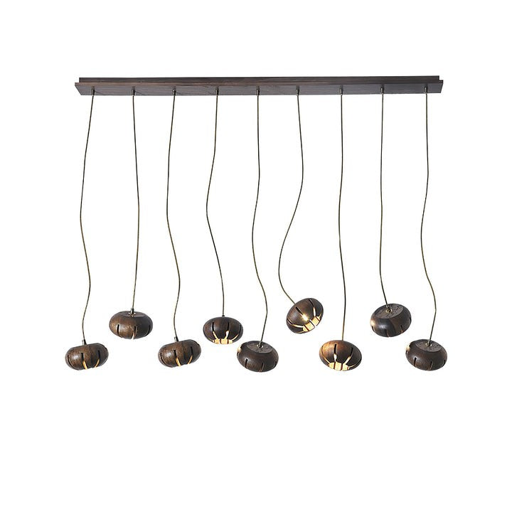 Rustic Wooden Pumpkin Cluster Ceiling Light
