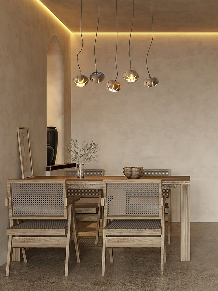 Rustic Wooden Pumpkin Cluster Ceiling Light