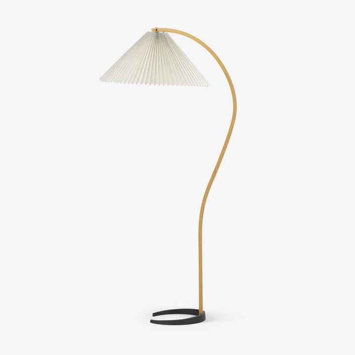 Scandinavian Beechwood & Iron LED Floor Lamp