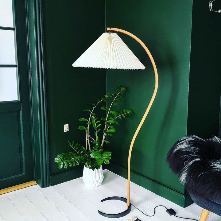 Scandinavian Beechwood & Iron LED Floor Lamp