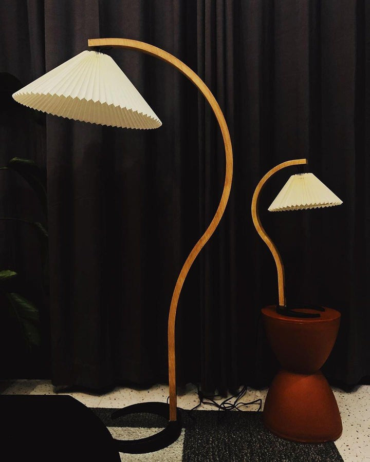 Scandinavian Beechwood & Iron LED Floor Lamp