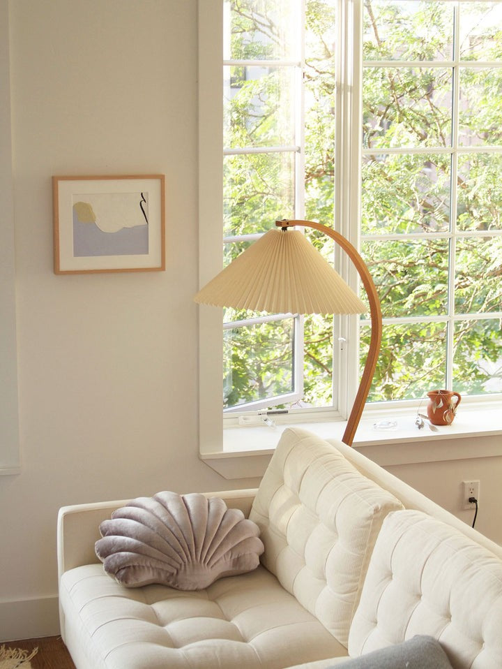 Scandinavian Beechwood & Iron LED Floor Lamp