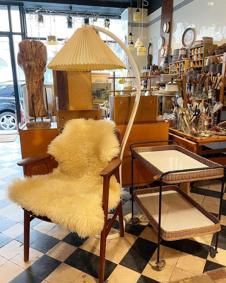 Scandinavian Beechwood & Iron LED Floor Lamp