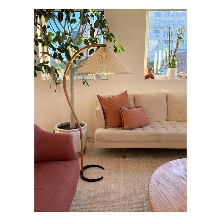 Scandinavian Beechwood & Iron LED Floor Lamp
