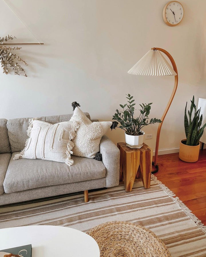 Scandinavian Beechwood & Iron LED Floor Lamp