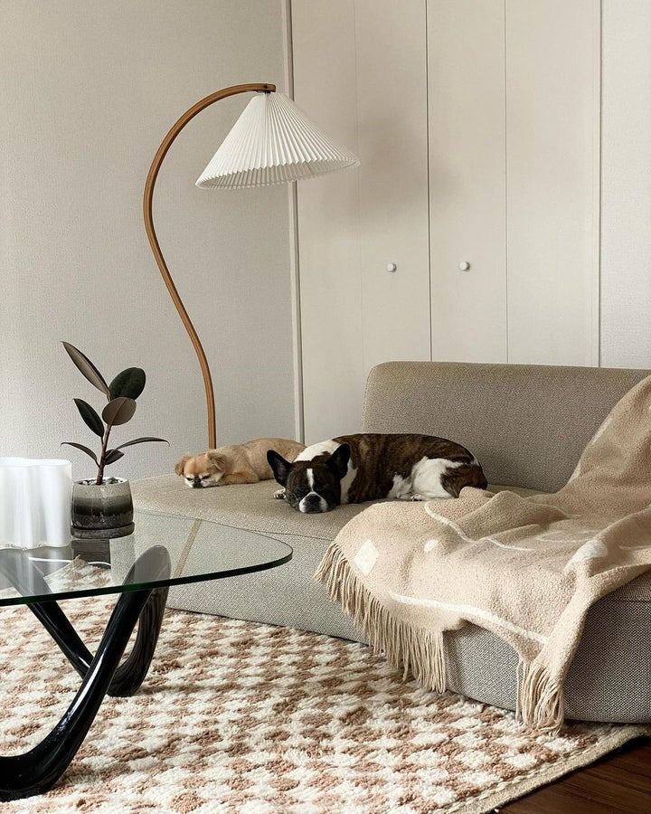 Scandinavian Beechwood & Iron LED Floor Lamp