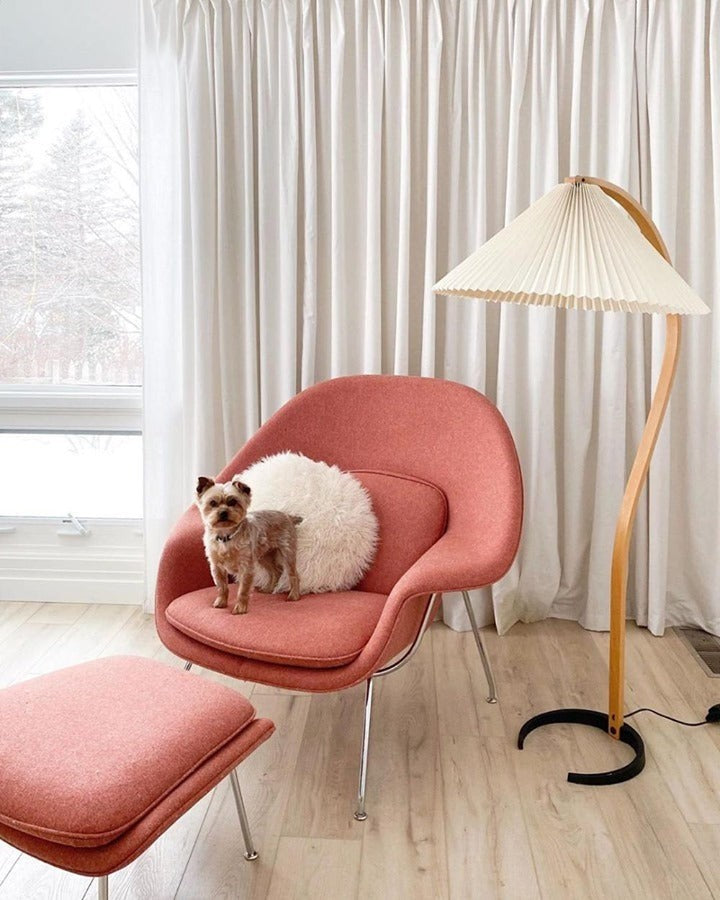 Scandinavian Beechwood & Iron LED Floor Lamp