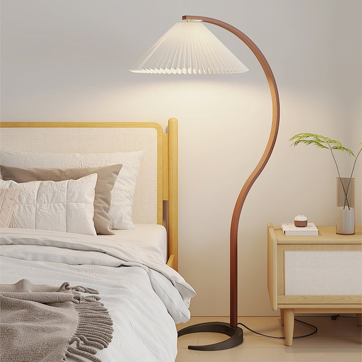 Scandinavian Beechwood & Iron LED Floor Lamp