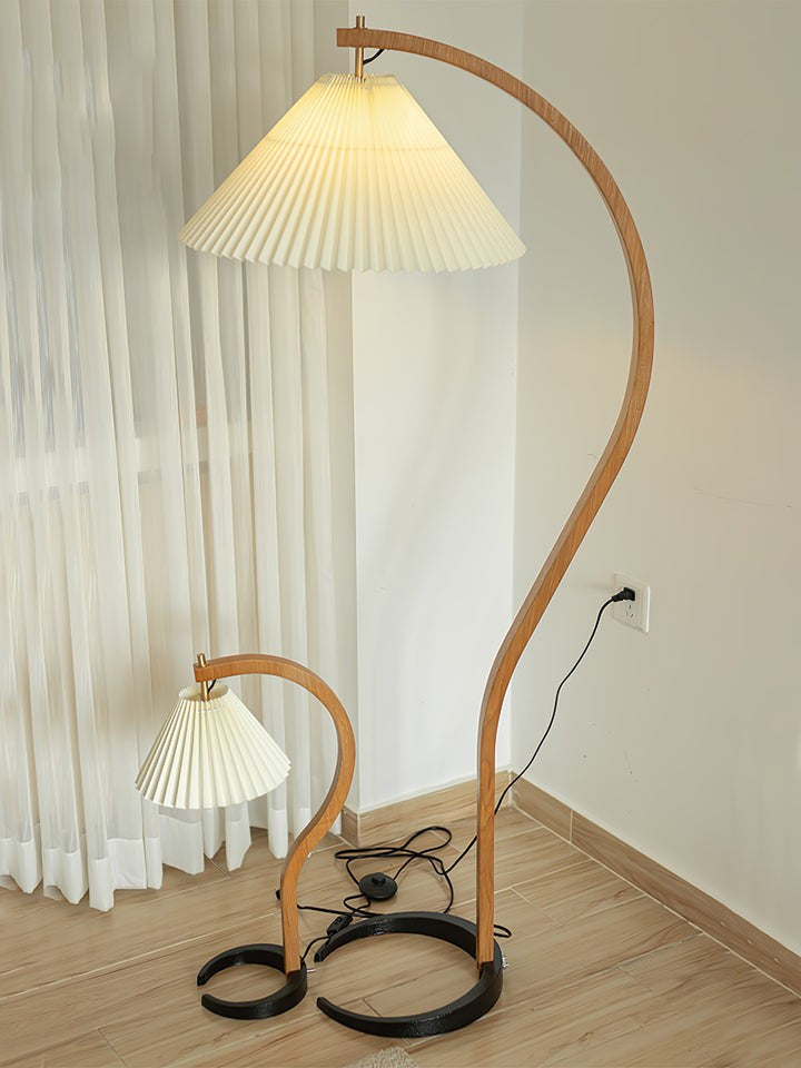 Scandinavian Beechwood & Iron LED Floor Lamp