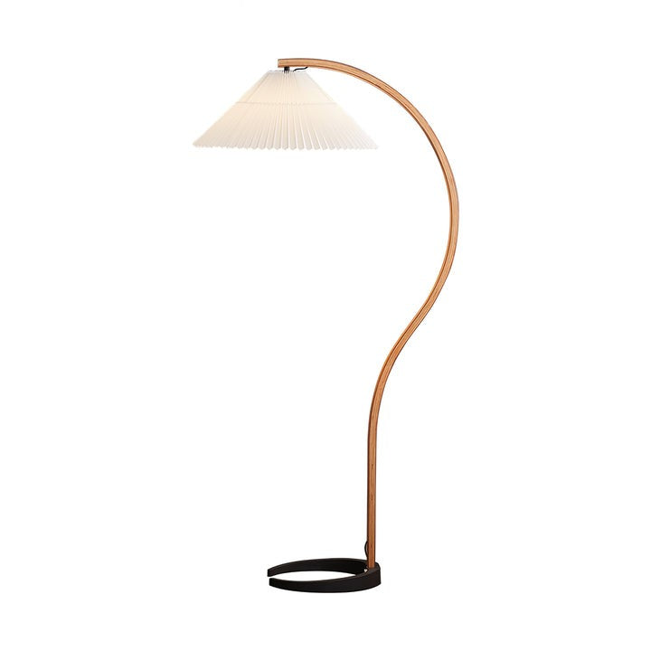 Scandinavian Beechwood & Iron LED Floor Lamp