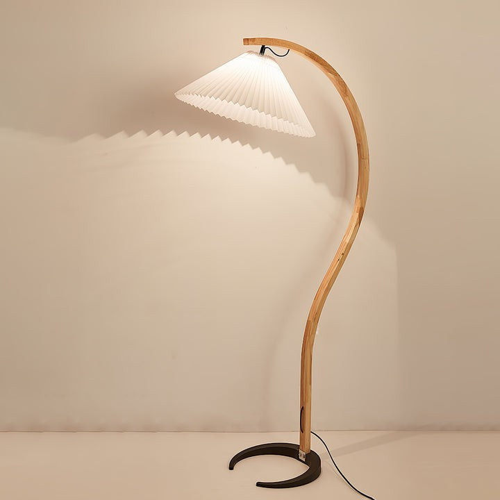 Scandinavian Beechwood & Iron LED Floor Lamp